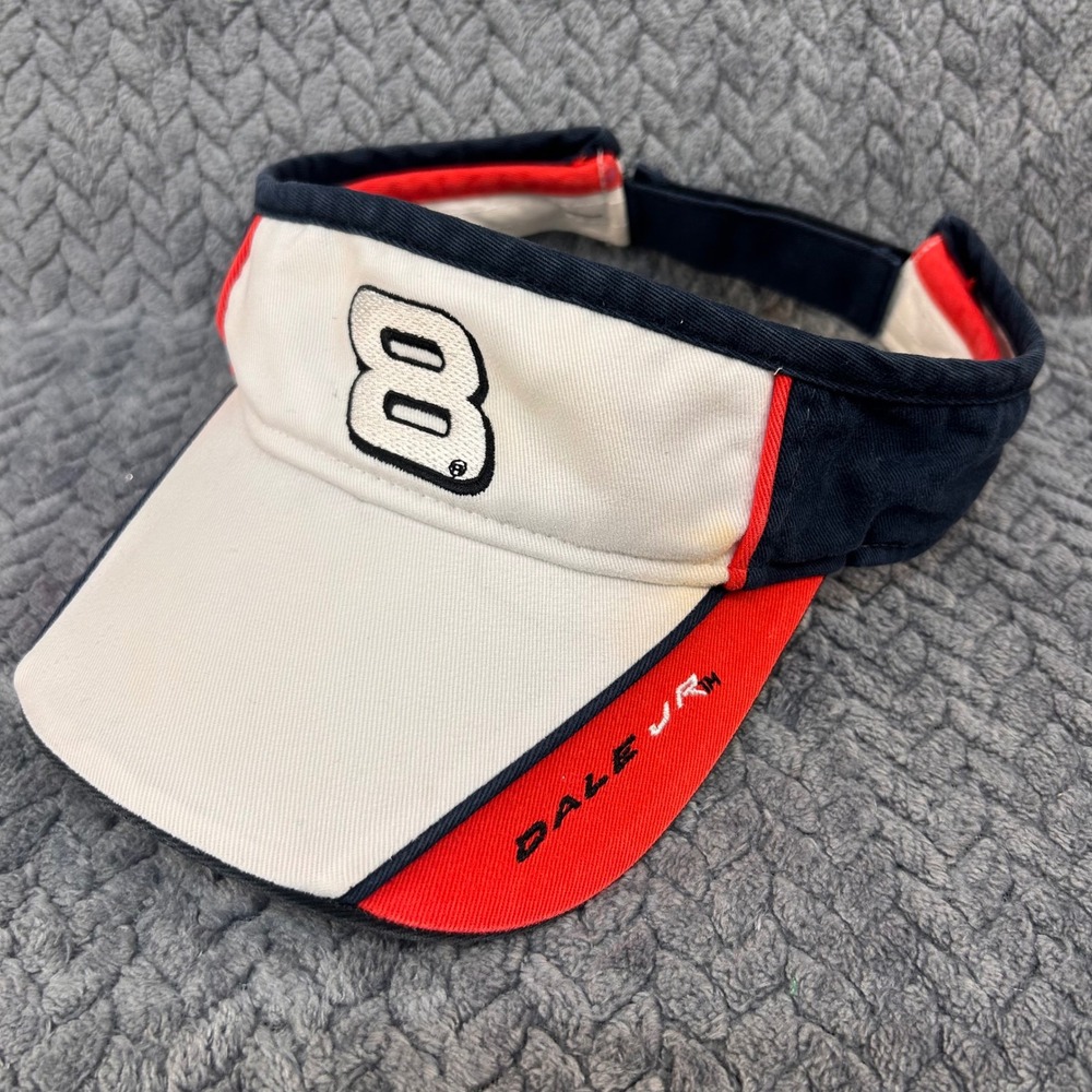 #8 Dale Earnhardt Jr Mens White Chase Authentics NASCAR Racing Visor Hat OSFM